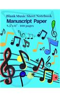 Blank Music Sheet Notebook, Manuscript Paper, 8.5x11,100 Pages: Perfect for Songwriters, Composers, Music Writers, Guitar and Violin Music Composition