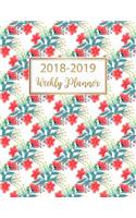 July 2018- June 2019 Weekly Planner: 12 Months Daily Planner Calendar Schedule Monthly Logbook for Academic Organizer Planning School Office Home Size 8.5x11 Inches Floral Pattern