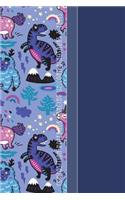 Composition Notebook Dancing Unicorn Dinosaurs & Yetis: Cool Dinosaur Pattern 6 X 9 Graph Ruled Paper Notebook, Appreciation, Quote Journal or Diary Unique Inspirational Gift for Friend or Teacher, Beginn