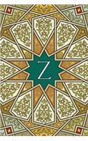 Monogram Z Notebook: Blank Journal Diary Memoir Log Logue(26 Arabesque Two 150 Lined)