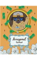 Hexagonal Notebook: Lovely Dog, 1/4 inch Hexagons Graph Paper Notebooks 120 Pages Large Print 8.5" x 11"