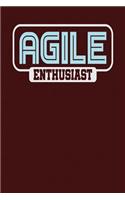 Agile Enthusiast: Dark Red, White & Light Blue Design, Blank College Ruled Line Paper Journal Notebook for Project Managers and Their Families. (Agile and Scrum 6 x 9