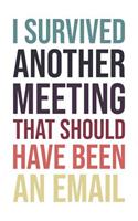 I Survived Another Meeting That Should Have Been an Email: Notebook: Versatile Blank Journal