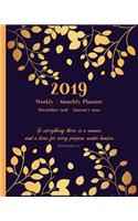 2019 Planner Weekly and Monthly: Inspirational Christian Calendar Schedule and Organizer with Bible Verses 14 Months December 2018 - January 2020