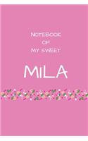 Notebook of my sweet Mila