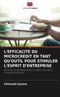 L'Efficacité Du Microcrédit En Tant Qu'outil Pour Stimuler l'Esprit d'Entreprise