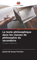 Le texte philosophique dans les classes de philosophie du secondaire