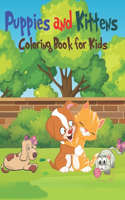 Puppies & Kittens Coloring Book for Kids