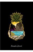 Pineapple Journal: Lined Journal - Pineapple Hand Funny Tropical Fruit Beach Sun Palm Gift - Black Ruled Diary, Prayer, Gratitude, Writing, Travel, Notebook For Men Wo