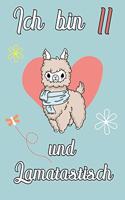 Ich bin 11 und Lamatastisch: Lama mit Herz Schreibheft mit 120 linierten Seiten, Notizheft in ca. DIN A5, ein Perfektes individuelles Geschenk passend zum Geburtstag, Weihnachte