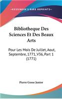 Bibliotheque Des Sciences Et Des Beaux Arts