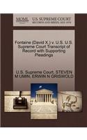 Fontaine (David X.) V. U.S. U.S. Supreme Court Transcript of Record with Supporting Pleadings