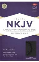 Large Print Personal Size Reference Bible-NKJV: New King James Version, Charcoal, LeatherTouch, Holman Personal Size Reference