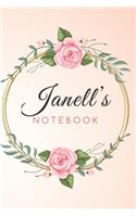 JANELL'S Customized Floral Notebook / Journal 6x9 Ruled Lined 120 Pages School Degree Student Graduation university