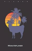 Strandlama Monatsplaner: Monatsübersicht (Termine, Ziele, Notizen, Wochenplan) für Lama und Alpaka Liebhaber und Freunde