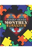 2020-2022 Monthly Planner: Autism Awareness Design: 36-Month Calendar 3 Year Monthly Planner + Holiday Reminder