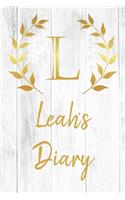 Leah's Diary: Personalized Diary for Leah / Journal / Notebook - L Monogram Initial & Name - Great Christmas or Birthday Gift