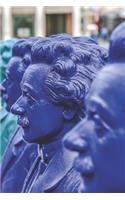 Blue Statues of Albert Einstein - Blank Lined Notebook