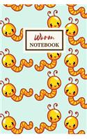 WORM Notebook: Cute Journal Gift - Composition Note Book for School Kids: Medium Spacing Between Lines, 6 x 9 in (15.2 x 22.9 cm)