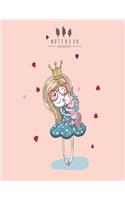 Notebook: I love unicorn on pink cover and Lined pages, Extra large (8.5 x 11) inches, 110 pages, White paper(3 I Love Unicorn on Pink Notebook)