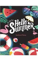 Hello Summer: Workout Plans: Weekly Menu Meal Plan And Weekly Workout Progress Planner Large Print 8.5" x 11" Weight Loss Meal Planner With Grocery Lists, Workout