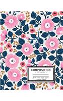Wide-ruled graph paper composition notebook
