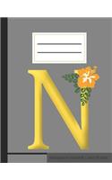 N Monogramm Notizheft Liniert 60 Blatt