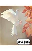 Notebook: dove: Notebook Journal Diary, 120 Lined pages, 8" x 10"