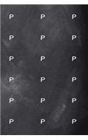 Monogram P Journal Personalized Monogram Pattern Custom Letter P Chalkboard