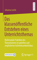 Das Klassenöffentliche Entstehen Eines Unterrichtsthemas: Multimodale Praktiken Des Thematisierens Im Geteilten Und Zergliederten Aufmerksamkeitsfokus