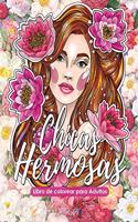 Chicas Hermosas - Libro de colorear para Adultos: Más de 50 retratos y escenas de bellas mujeres con motivos florales. Libros de colorear antiestrés con diseños relajantes (Libro en Español / Colori