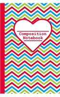 Composition Notebook: Multi Bright Stripe Print, 100 Pages, 6x9 inch, college ruled.