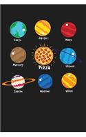 Pizza Sun Solar System Space Astronomy Galaxy Planet Gift: Lined Journal Notebook