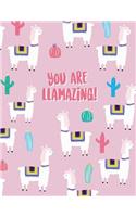 You are llamazing: Llama notebook ? Personal notes ? Daily diary ? Office supplies 8.5 x 11 - big notebook 150 pages College ruled(32 Llama Collection)