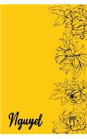 Nguyet: Personalized with Vietnamese Name Writing Journal for Women - Elegant Chrysanthemum & Yellow