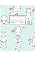 Handwriting Practice Sheets: Cute Blank Lined Paper Notebook for Writing Exercise and Cursive Worksheets - Perfect Workbook for Preschool, Kindergarten, 1st, 2nd, 3rd and 4th Gr