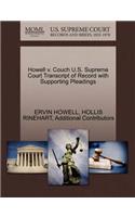Howell V. Couch U.S. Supreme Court Transcript of Record with Supporting Pleadings