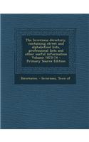 The Inverness Directory, Containing Street and Alphabetical Lists, Professional Lists and Other Useful Information Volume 1873-74