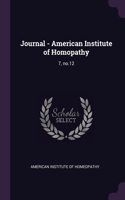 Journal - American Institute of Homopathy: 7, no.12