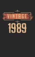 Vintage 1989: diary, notebook, book 100 lined pages in softcover for everything you want to write down and not forget
