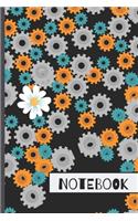 Notebook: Notebook/Journal- Cogs and Flower