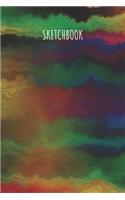 Sketchbook: A5 Skizzenbuch Kariert 120 Seiten Soft Cover - Skizzenblock - Malbuch - Zeichenheft - Dunkel Aquarell Bunt Farben 6x9