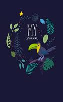 My Journal: Sketchbook for Kids. Notebook and Sketchbook to Draw and Journal - Toucan Theme - Tropical Flowers and Leaves