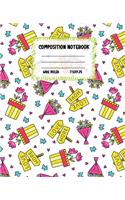 Composition Notebook Wide Ruled: Size 7.5 " x 9.25 " - Pretty Colourful Workbook for Little Princesses Girls Kids Teens Students for School Home College Writing Notes - Journal for 