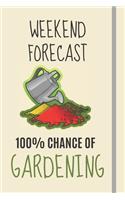 Weekend Forecast: 100% Chance Of Gardening: Gardening Gifts For ____ - Lined Journal or Notebook