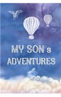 My Son's Adventures: Adventure Journal, Child Diary, Sky Blue Celestial Cover with Cloud Theme
