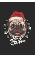 Funny Pug Elf Christmas Notebook Gift: Lined Notebook / Journal Gift, 120 Pages, 6x9, Soft Cover, Matte Finish