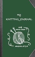My knitting journal: Keep track of your knitting, knitting project planner for beginner or expert Up To 60 Knitting Projects 125 pages, 7x10 Paperback dark green backgro