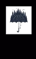 Notebook: Blank Notebook with Umbrella and Forest Double Exposure Design, Great as a Journal, Diary, Sketchbook or School Notebook, 6"x9", 150 Blank Pages(13 Double Exposure)
