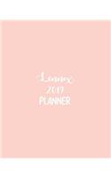 Lennox 2019 Planner: Calendar with Daily Task Checklist, Organizer, Journal Notebook and Initial Name on Plain Color Cover (Jan Through Dec), Lennox 2019 Planner